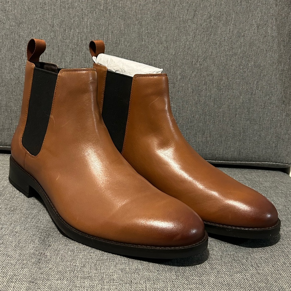 Cole Haan Men’s Leather Chelsea Boots Brown Slip-On Ankle Dress Casual Size 11.5